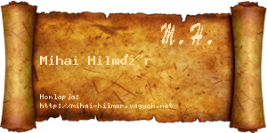Mihai Hilmár névjegykártya